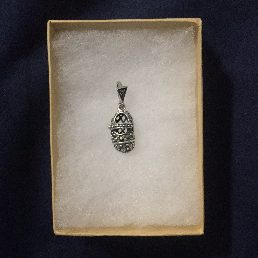 Sterling Silver Baby Girl Shoe Necklace Pendant
